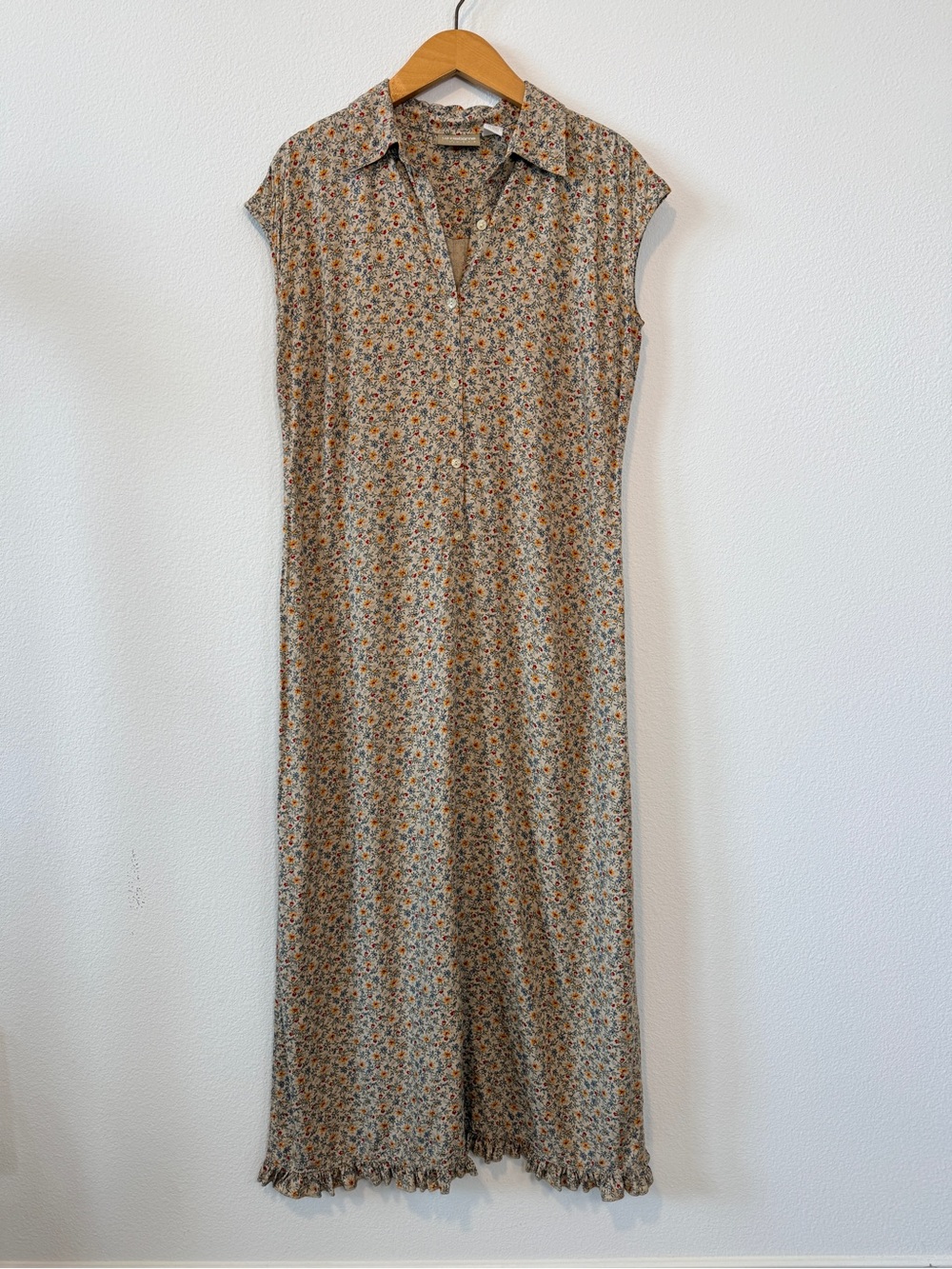Vintage Liz Claiborne Floral Maxi Dress Cottagecore Prairie Petite 12 - Picture 2 of 8